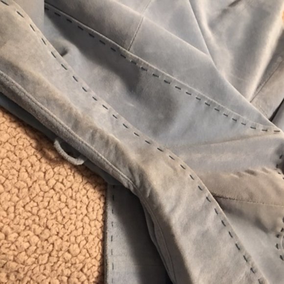 Ladies Blue Suede Leather Jacket   Size XL - Picture 15 of 16